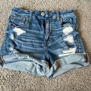 Curvy high rise jean shorts shorties